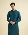 Teal Blue Chikankari Embroidered Kurta Set